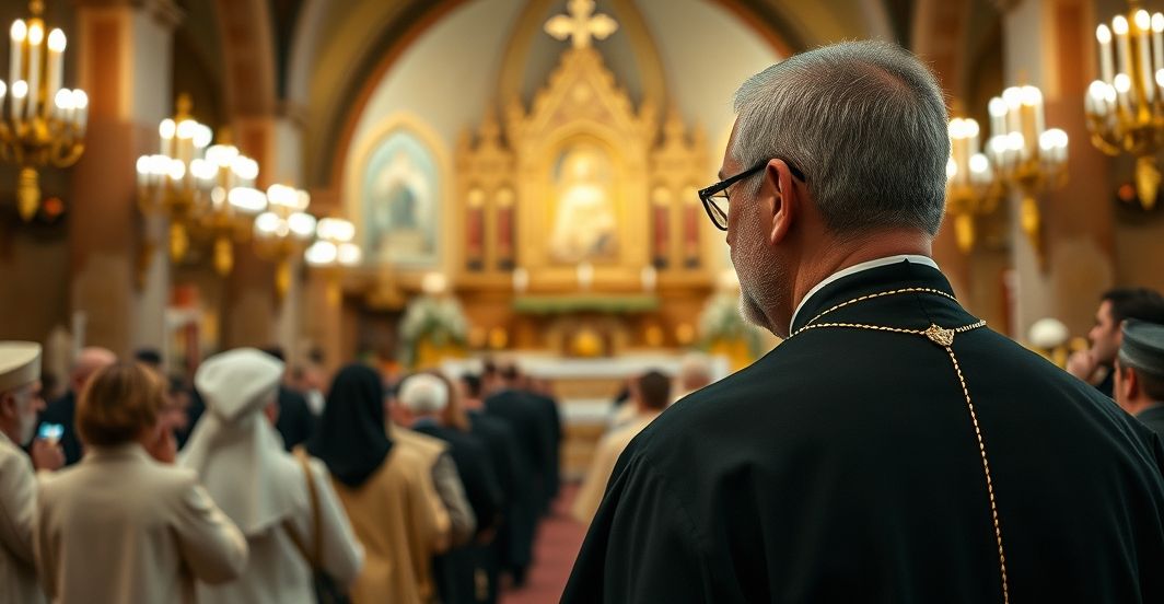 Duchowe skupienie katolików na Jasnej Górze podczas uroczystości, ukazujące tradycyjną postawę i refleksję nad kryzysem wiary