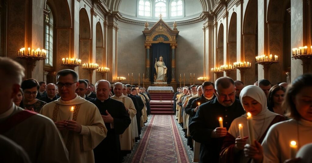 Jasna Góra - uroczystość Matki Bożej Królowej Polski pod przewodnictwem 'abp.' Tadeusza Wojdy i 'abp.' Wacława Depy