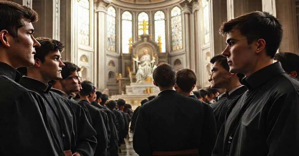 Jezuiccy klerycy z warszawskiego kolegium na pielgrzymce w Rzymie przed fałszywym papieżem