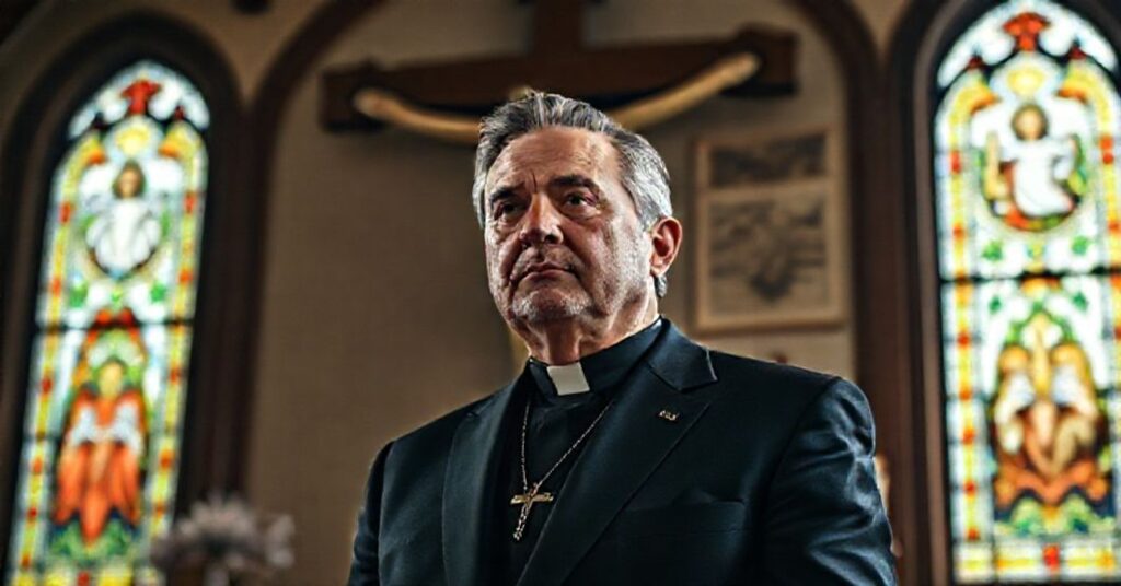 Portret Józe Antonio Kasta w tradycyjnym katolickim otoczeniu