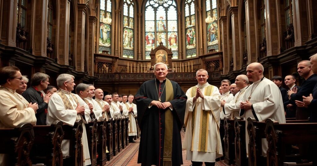 Ceremonia katolicka z o. Adamem Żakiem SJ w Krakowie podczas jego jubileuszu 75-lecia urodzin