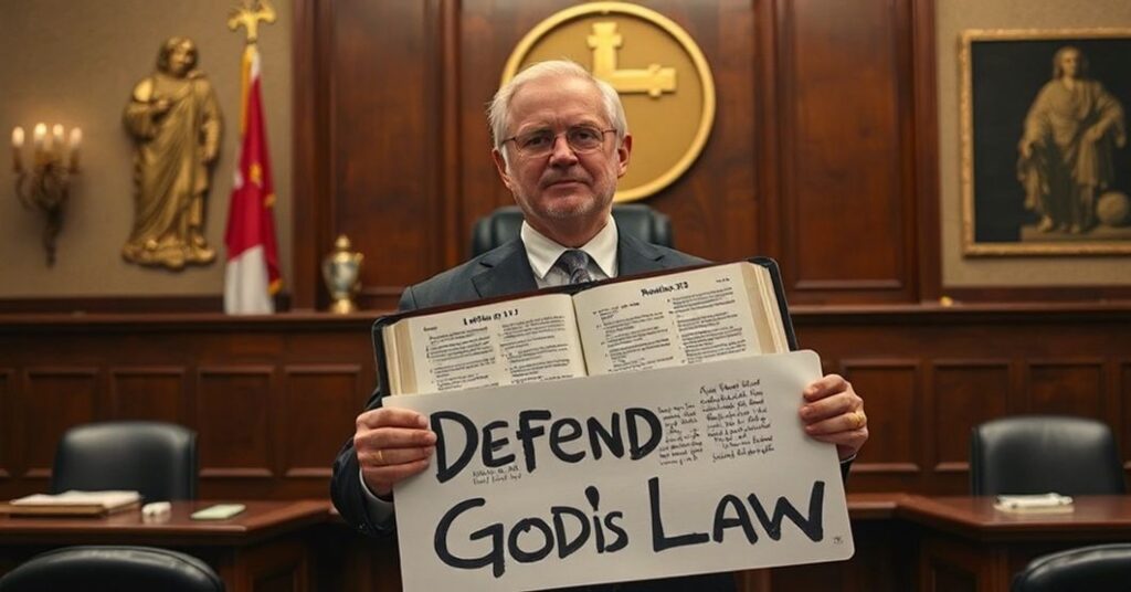 Scena ukazująca prześladowanie chrześcijańskich nauk w Kanadzie z powodu ustawy C-9