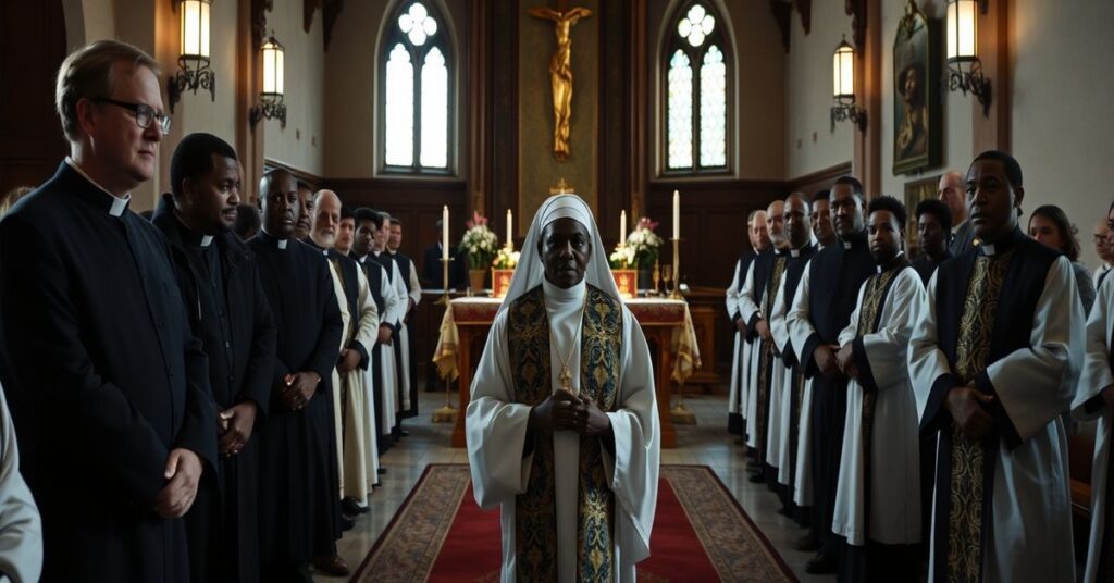 Scena procesji kanoniczacji siostry Thei Bowman w diecezji Jackson