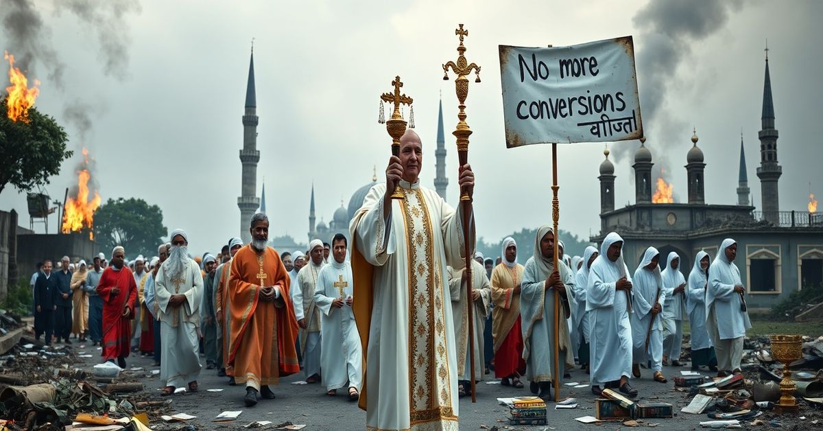 Kapitulacja przed islamskim szantażem: Apostazja posoborowych struktur w Bangladeszu Procesja katolicka w Bangladeszu pod groźbą islamskich ataków na szkoły i kościoły