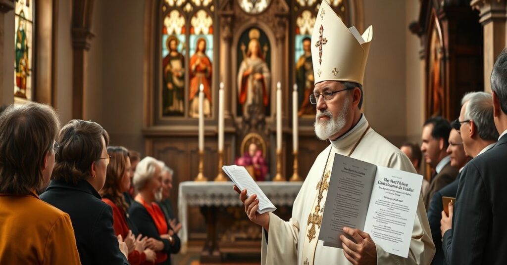 Tradycyjny katolicki kapłan sedewakantystowski w Lublinie przemawia do zgromadzenia o zagrożeniach modernizmu i ekumenizmu.