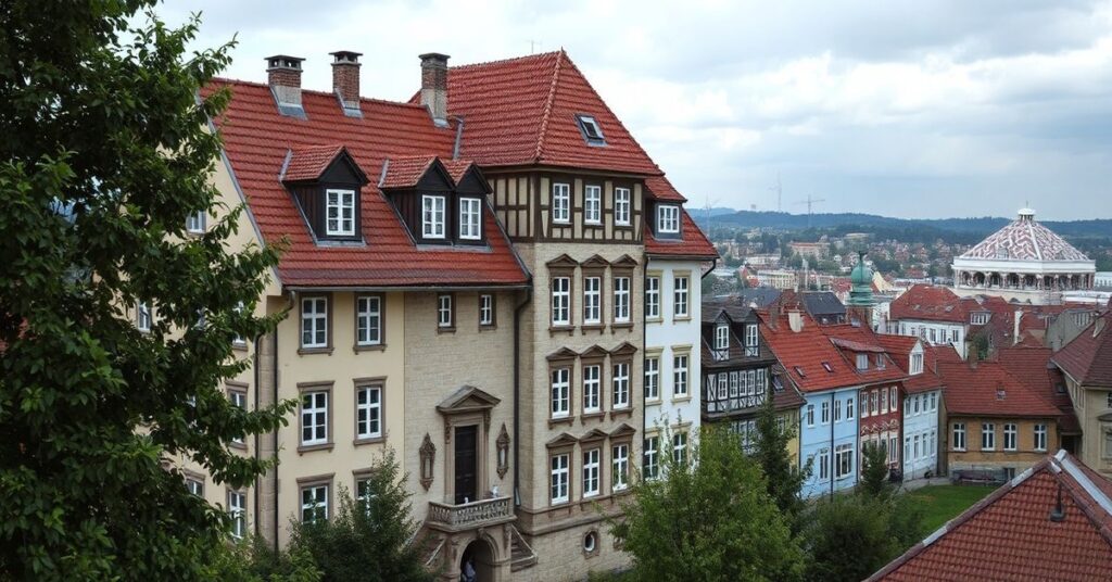 Stary katolicy kapłan modli się w ruinach kościoła przy widoku zniszczonego Kijowa