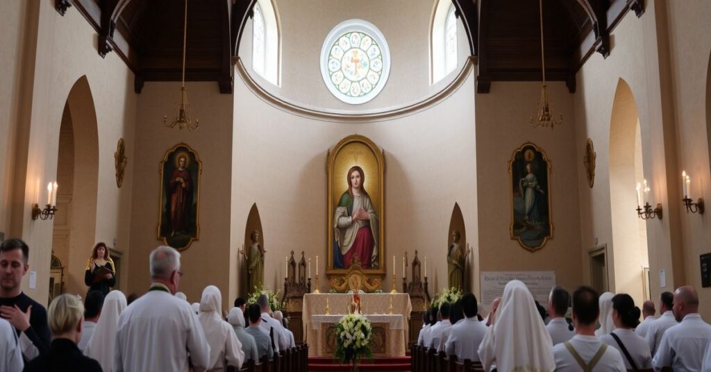 Kard. Stanisław Dziwisz wygłasza homilię w Sanktuarium św. Jana Pawła II w Krakowie podczas Niedzieli Palmowej 2026