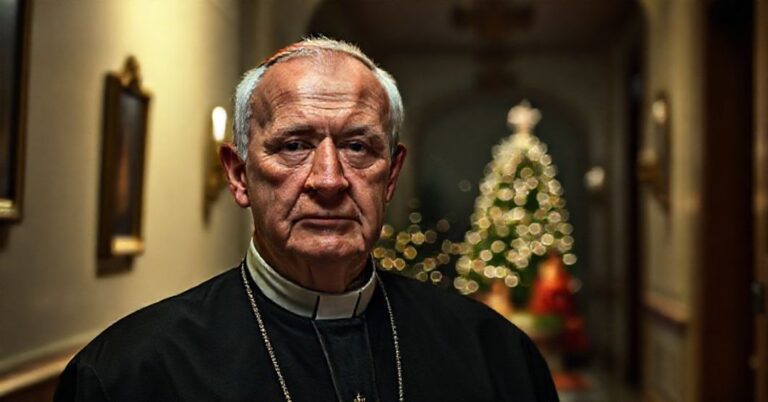 Pietro Parolin w Instytucie Dermopatycznym w Rzymie; symbolizuje posoborową pseudoduchowość i dekonstrukcję eschatologii katolickiej.