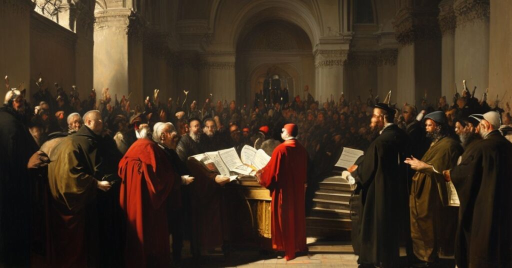 Kardynał Raymond Burke podczas bezładnego konsystorza w Watykanie; widoczna apostazja i brak prawdziwej władzy apostolskiej.