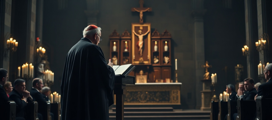 Kardynał Stanisław Dziwisz wygłasza homilię w sanktuarium św. Rity w Cascii, z akcentem na brak sakramentów i puste mowy o świętości.