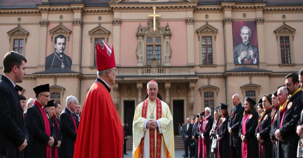 Uroczyste wydarzenie w Krakowie z udziałem kardynała Grzegorza Rysia upamiętniające odradzanie się Uniwersytetu Jagiellońskiego po II wojnie światowej.