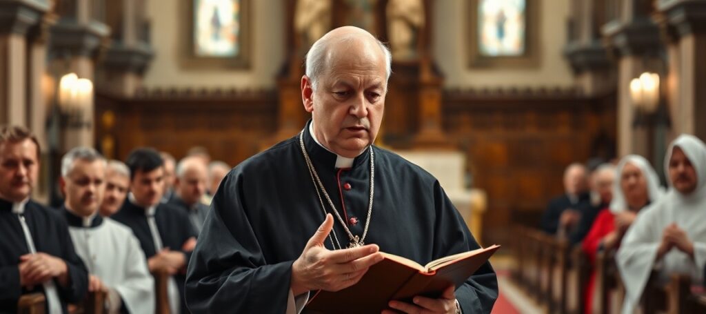 Kardynał Grzegorz Ryś w Kolegiacie św. Anny w Krakowie podczas wygłaszania homilii na Święcie Prawników.