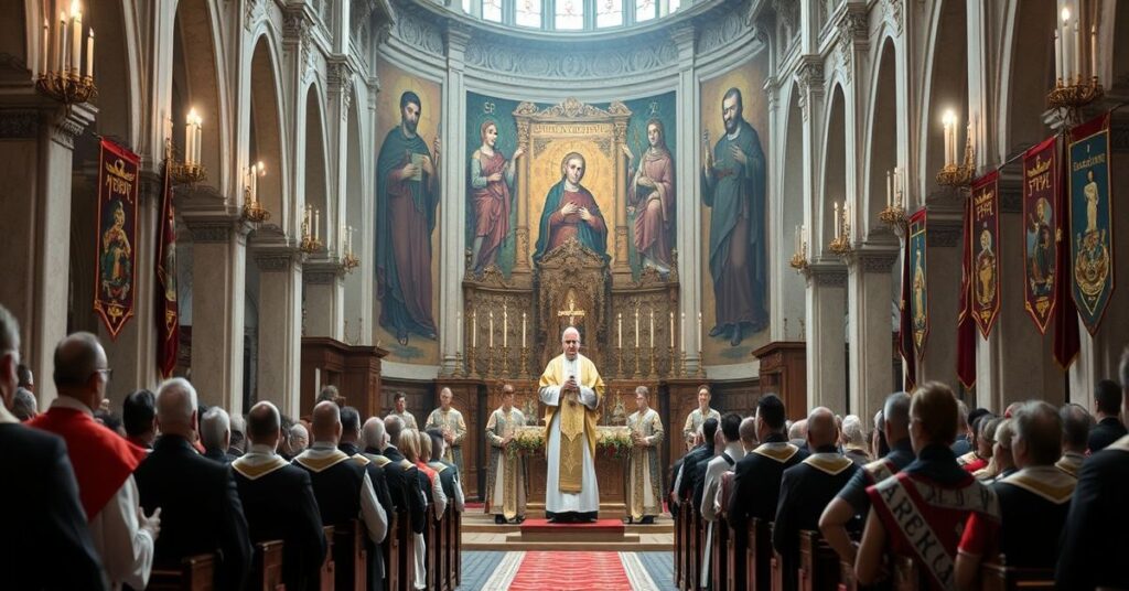 Wystąpienie kardynała Hollericha w Katedrze Cesarskiej we Frankfurcie nad Menem podczas mszy