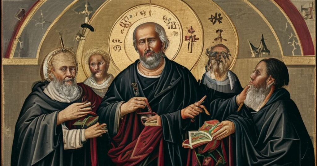 Kardynał Konrad Krajewski rozdaje pomoc materialną bezdomnym w Watykanie przed kolumnadą Berniniego.