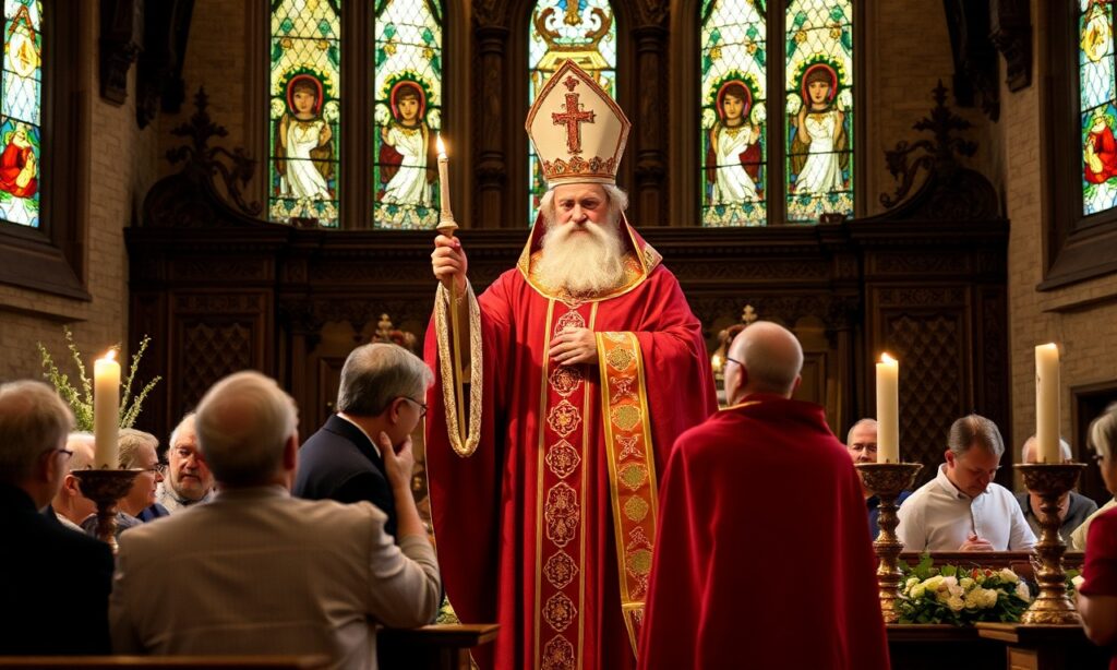 Kardynał Konrad Krajewski z pastorałem w kaplicy - refleksja i pokora