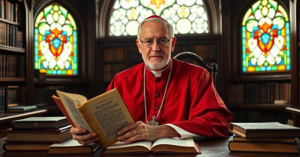 Kardynał Gerhard Müller w bibliotece teologicznej podczas krytyki lefebrystów oskarżających ich o superprotestantyzm
