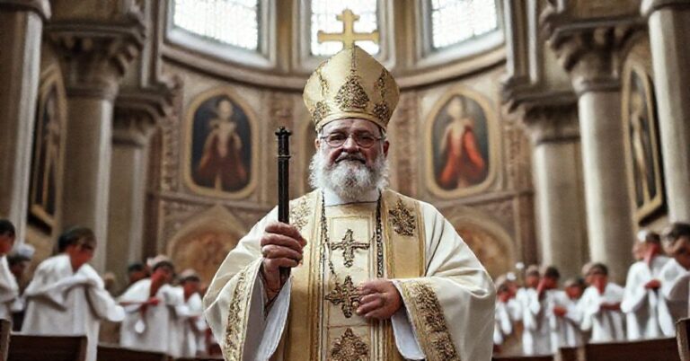 Kardynał Gerhard Müller w tradycyjnej kaplicy katolickiej, symbolizujący odrzucenie nowożytnych herezji i powrót do Tradycji