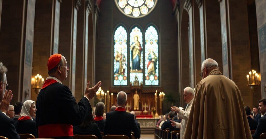Kardynał Grzegorz Ryś wygłasza przemówienie w Bazylice Mariackiej, podważając nauki katolickie o konsekracji.