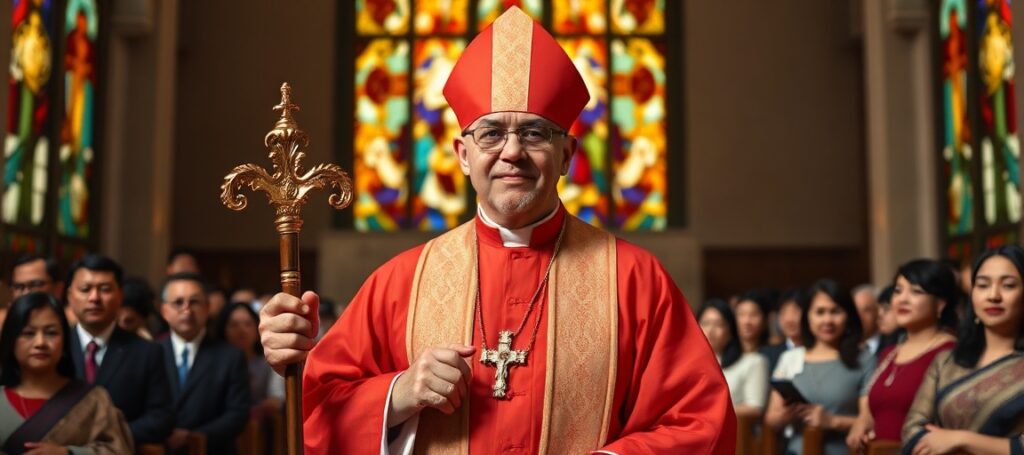 Kardynał Sebastian Francisz z Malezji w nowoczesnej katedrze podczas ekumenicznej liturgii