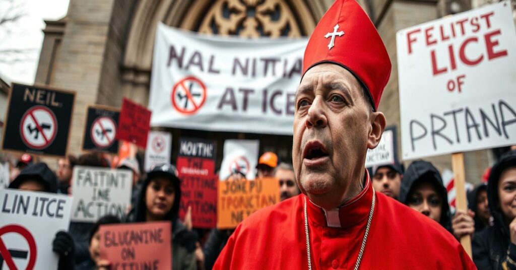 Portret Josepha Tobina w otoczeniu anarchistów protestujących przeciwko amerykańskim władzom imigracyjnym