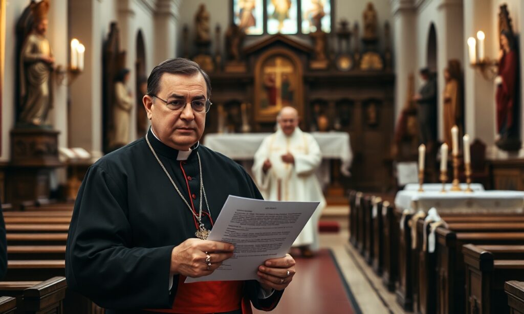 Kardynał Víctor Manuel Fernández i biskup Stephen Ackermann w tradycyjnym kościele katolickim