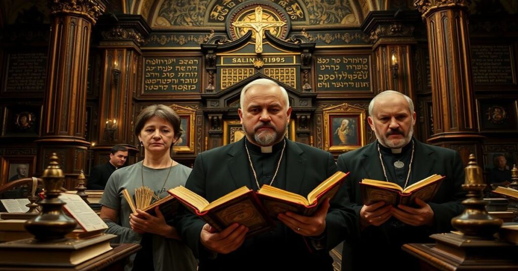 Kardynał Grzegorz Ryś i Stanisław Dziwisz w krakowskiej synagodze Kupa - symbol duchowej apostazji i synkretyzmu religijnego