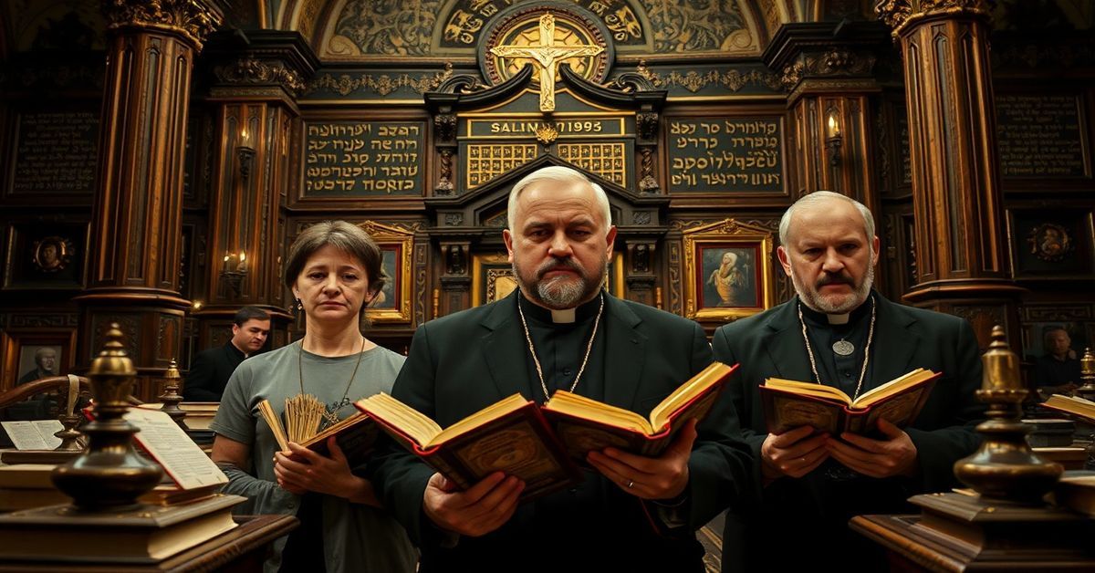 Kardynał Grzegorz Ryś i Stanisław Dziwisz w krakowskiej synagodze Kupa - symbol duchowej apostazji i synkretyzmu religijnego