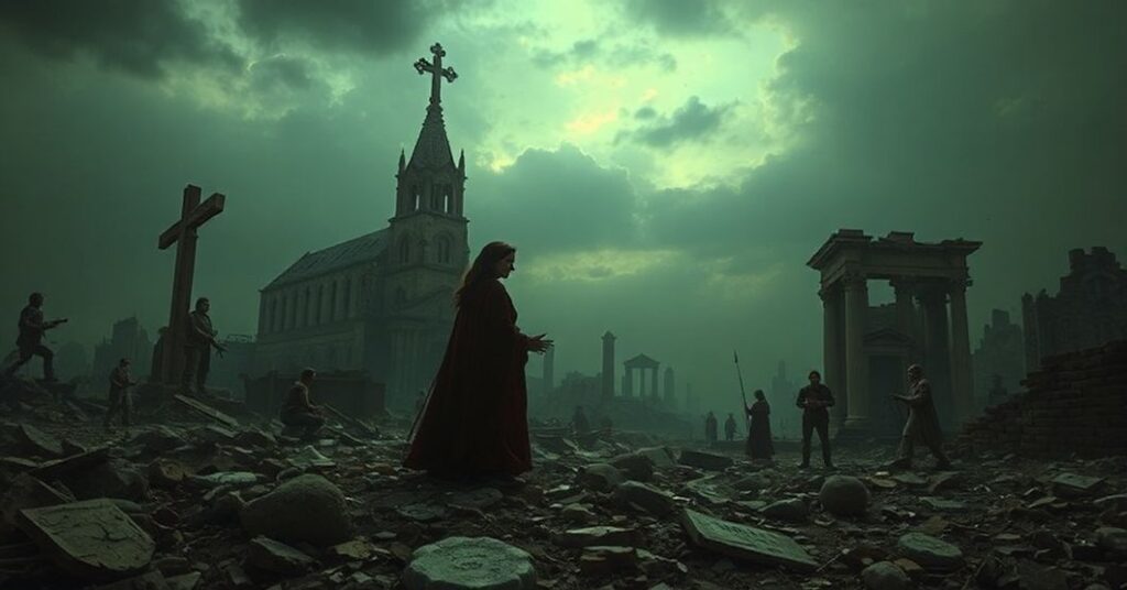 Przerażająca scenografia postapokaliptycznego świata bez Chrystusa, z Emily St. John Mandel i rozpaczliwymi ludziami skupionymi na sztuce i literaturze.