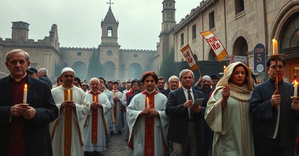 Procesja katolicka w pamięć o ofiarach wypadku kolejowego w Hiszpanii