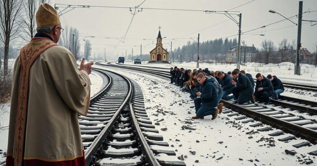 Uroczysty widok katastrofy kolejowej w Małopolsce z katolickiego punktu widzenia