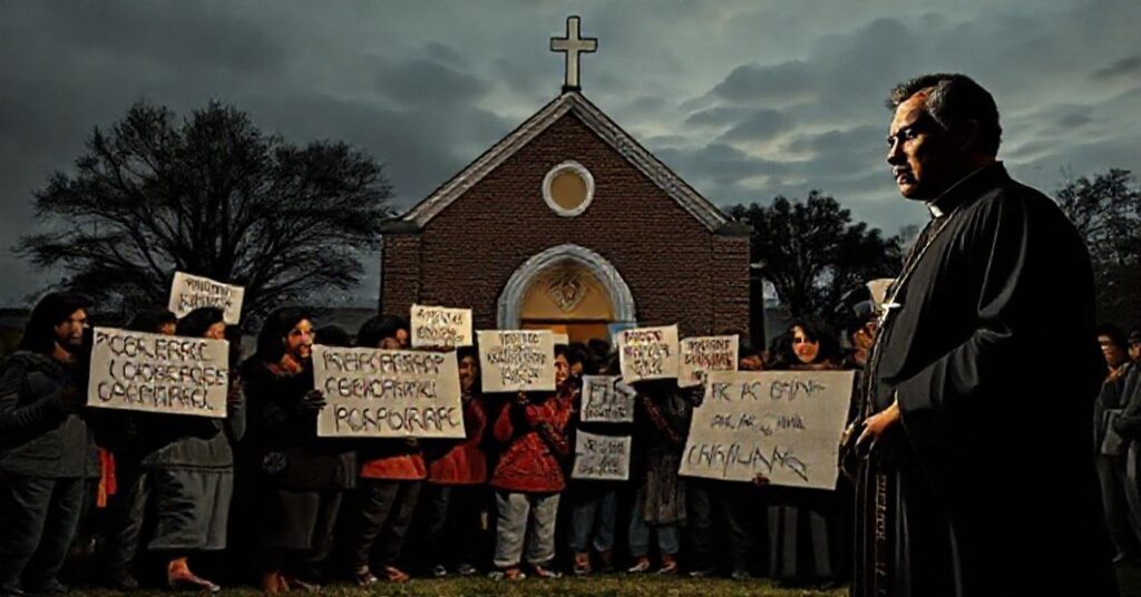 Członkowie społeczności latynoskich zgromadzeni w kościele katolickim przeciwko deportacjom