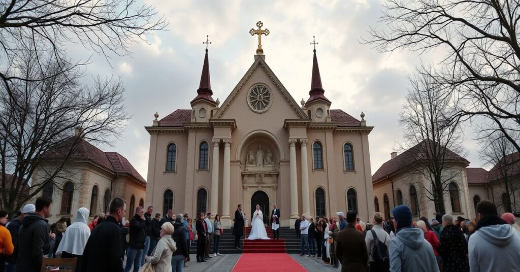 Stary katolicki kościół z freskami, przedstawiający krytykę surogacji z perspektywy tradycyjnych katolików.