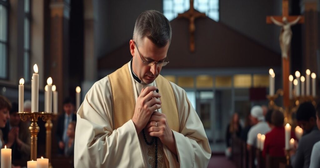 Traditionalny katolicki obraz modlitwy i pokuty po strzelaninie w Tumbler Ridge