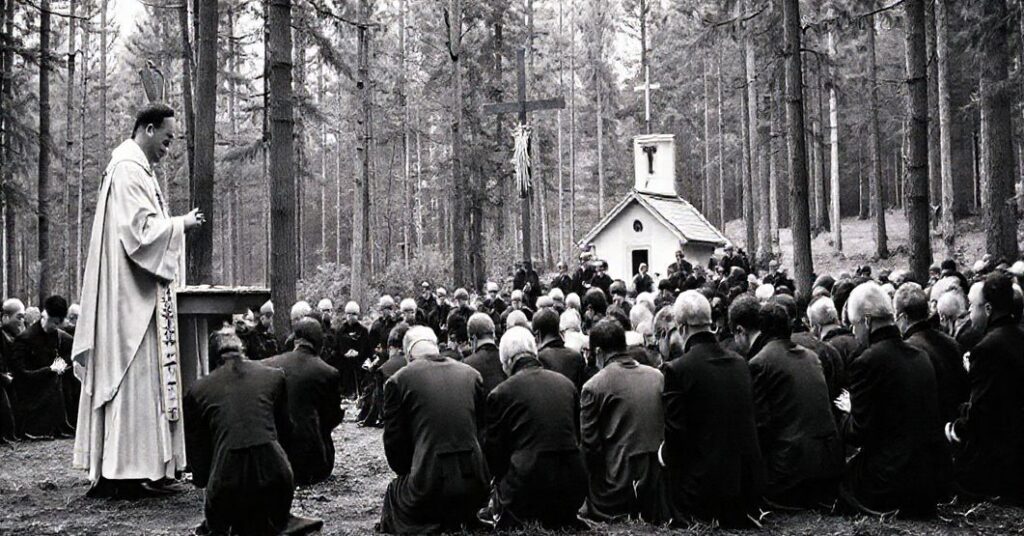 Tradycyjna msza katolicka w Barbarce 1939, upamiętniająca męczeństwo ofiar całkowicie pominięte przez laicką narrację.