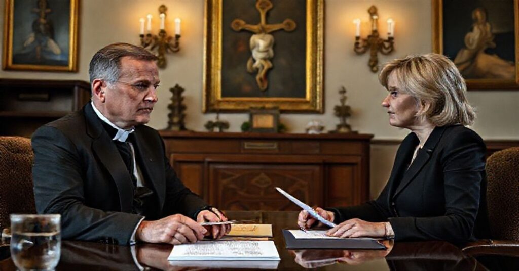 Scena katolickiej oceny umowy wojskowej między Polską a Szwecją