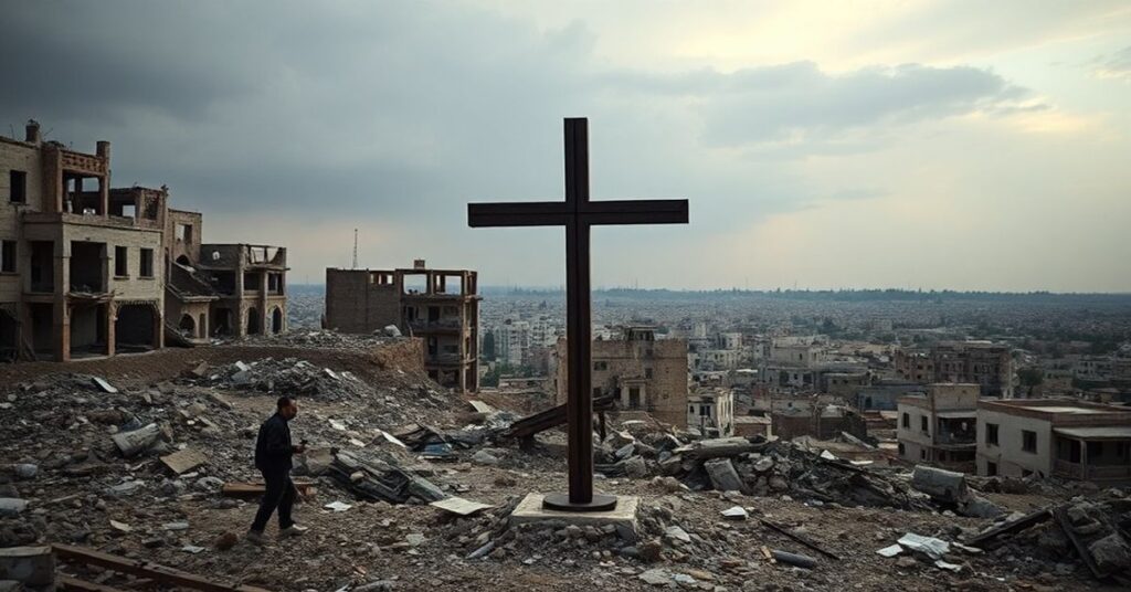 Widok zniszczonej Strefy Gazy z prezentacją planu Jareda Kushnera na tle zniszczeń i cierpienia Palestyńczyków