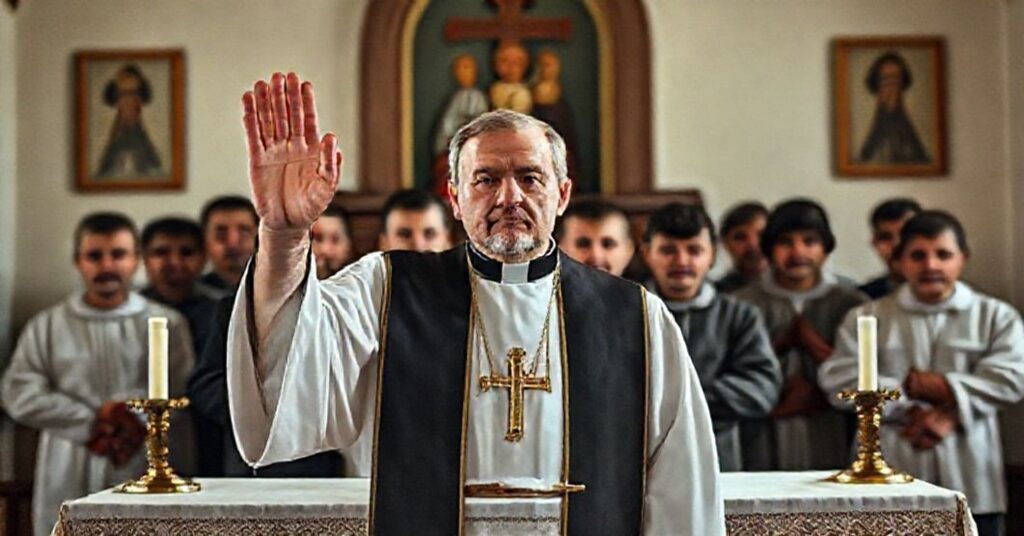 Pasma tradycyjnych katolickich symbolew i modlitwa za uwolnionych włączonych w Białorusi.