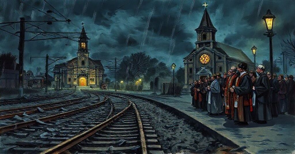 Scena sabotażu na torach kolejowych w Życzyń i Mika w 2025 roku - katolickie perspektywy moralnego upadku Polski