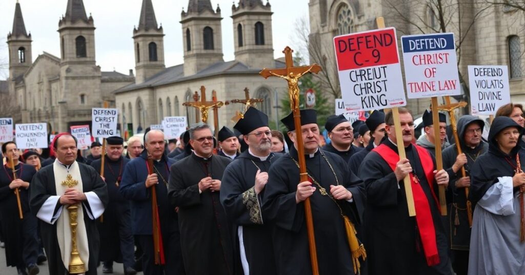 Procesja katolicka w Saskatoon przeciwko ustawie C-9 w Kanadzie