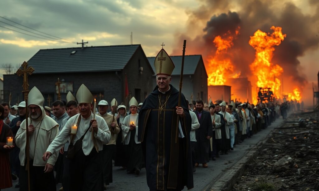 Procesja katolicka w Holandii podczas pożarów na poligonach wojskowych w 2026 roku