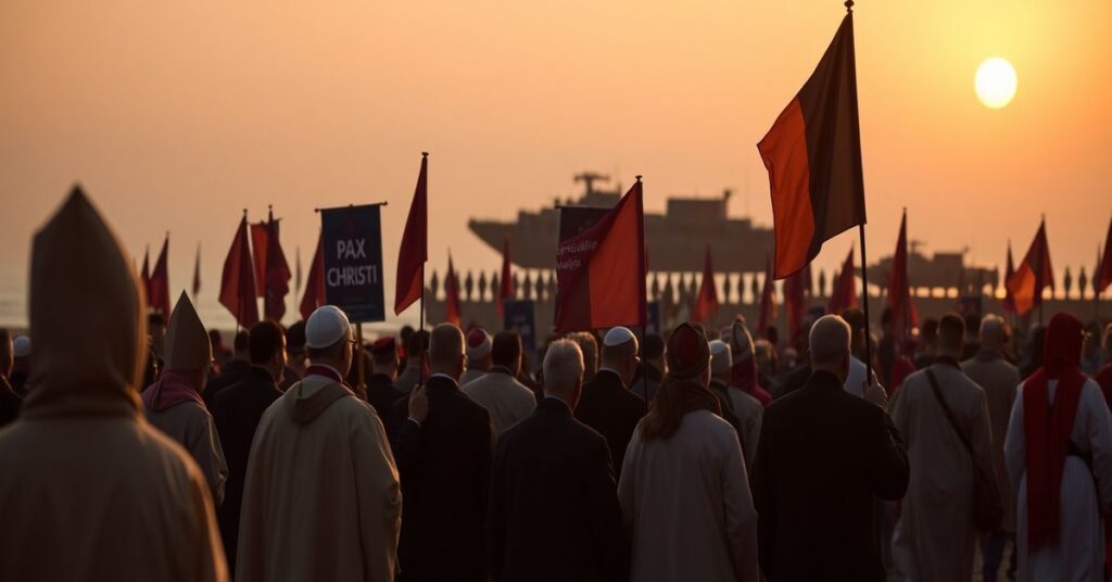Tradycyjne katolickie procesje z symbolami pokoju i sprawiedliwości wojny na tle napiętej sytuacji w Cieśninie Ormuz