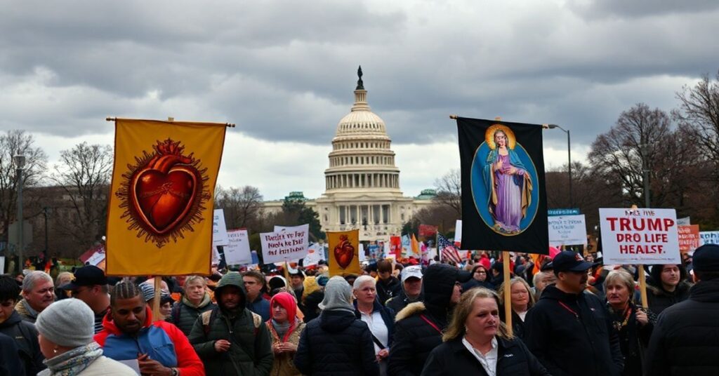 Procesja katolicka w Waszyngtonie protestująca przeciw zdradzie zasad pro-life przez administrację Trumpa-Vance'a