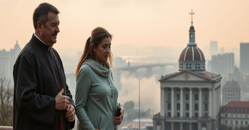 Katolicka rodzina modli się przed Warszawą w obliczu ograniczeń Strefy Czystego Transportu