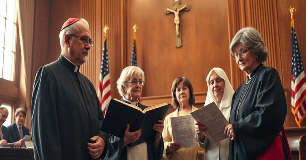Rodzina katolicka stoi przed sądem w Waszyngtonie z Biblią i dokumentem prawa naturalnego, święcąca zwycięstwo nad ideologią gender.