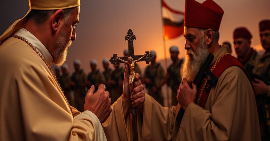 Katolicki duchowny modli się za pokój w rejonie Bahrajnu i Zjednoczonych Emiratów Arabskich