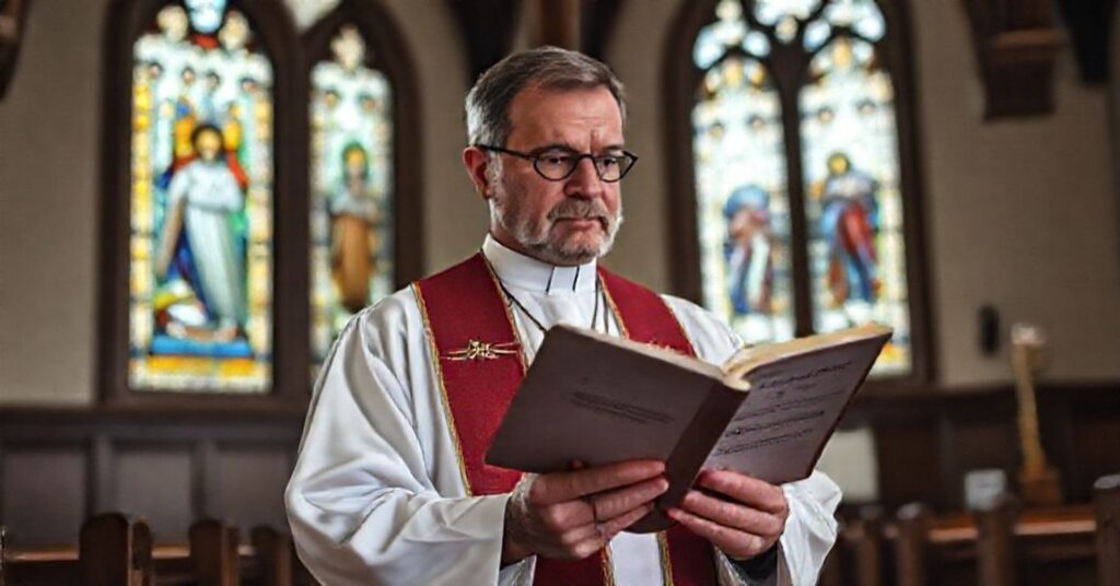 Ksiądz katolicki w tradycyjnej parafii zatroskany nad budżetem finansującym ideologię LGBTQ+