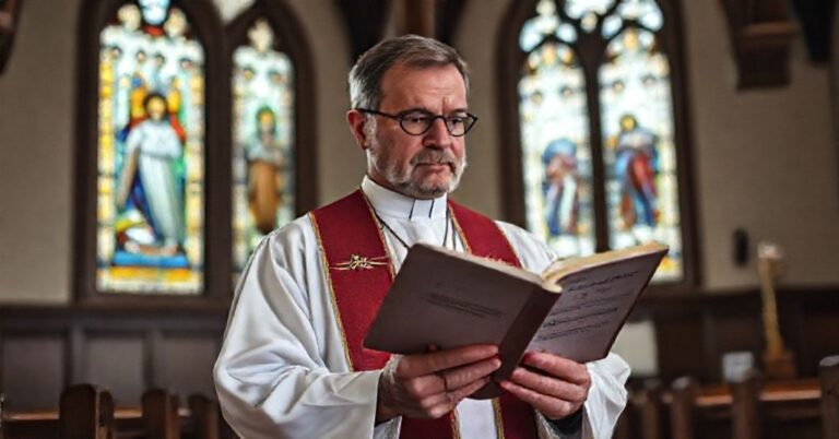 Ksiądz katolicki w tradycyjnej parafii zatroskany nad budżetem finansującym ideologię LGBTQ+