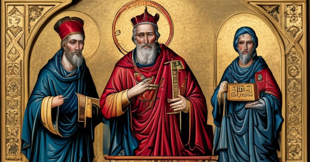 Ołtarz katolicki z papieskim tronie w tle przedstawia krytykę ideologii DEI promowanej przez Bank Pekao S.A. i LinkedIn.