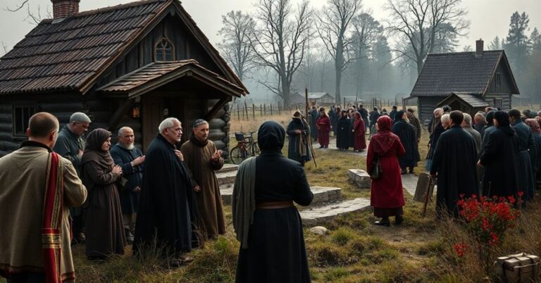 Scena przedstawiająca konflikt między tożsamością narodową a pierwotnymi zasadami katolickimi w kontekście migracji