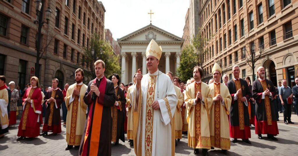 Procesja katolicka przeciwko legalizacji małżeństw homoseksualnych w USA